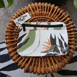 ALOHA Collection Leafy Green and Orange Small Pouch - NWT